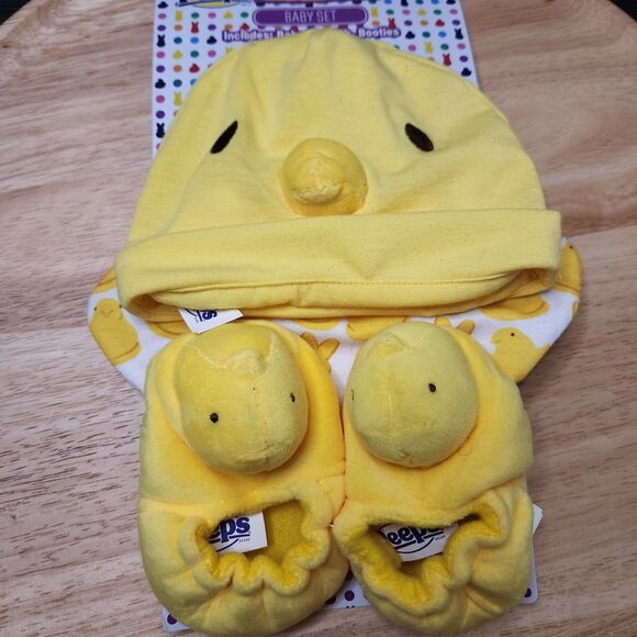 Peeps Baby Set – Hat, Bib & Booties, NWT, Adorable Easter Gift - Picture 5 of 5